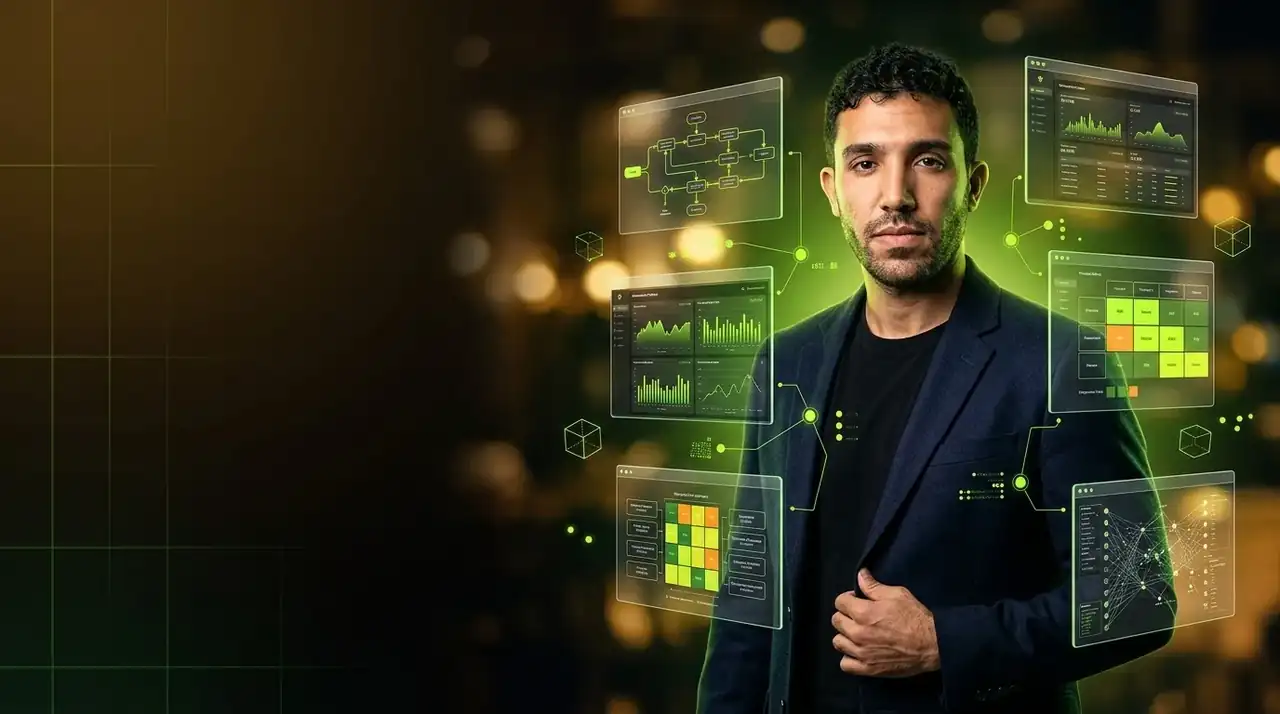 Centro de comando Saraiva.AI com painéis de inteligência operacional